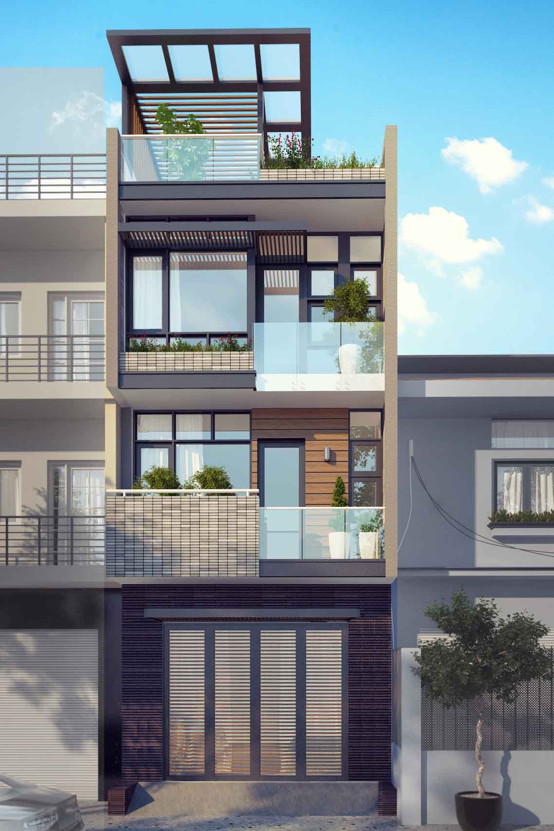 Thiết kế nhà phố 5x20m - Anh Tâm, Q.Bình Thạnh