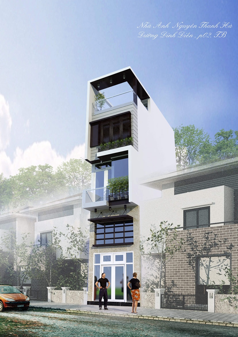 Thiết kế nhà phố -  Nhà Anh Hà Quận Tân Bình