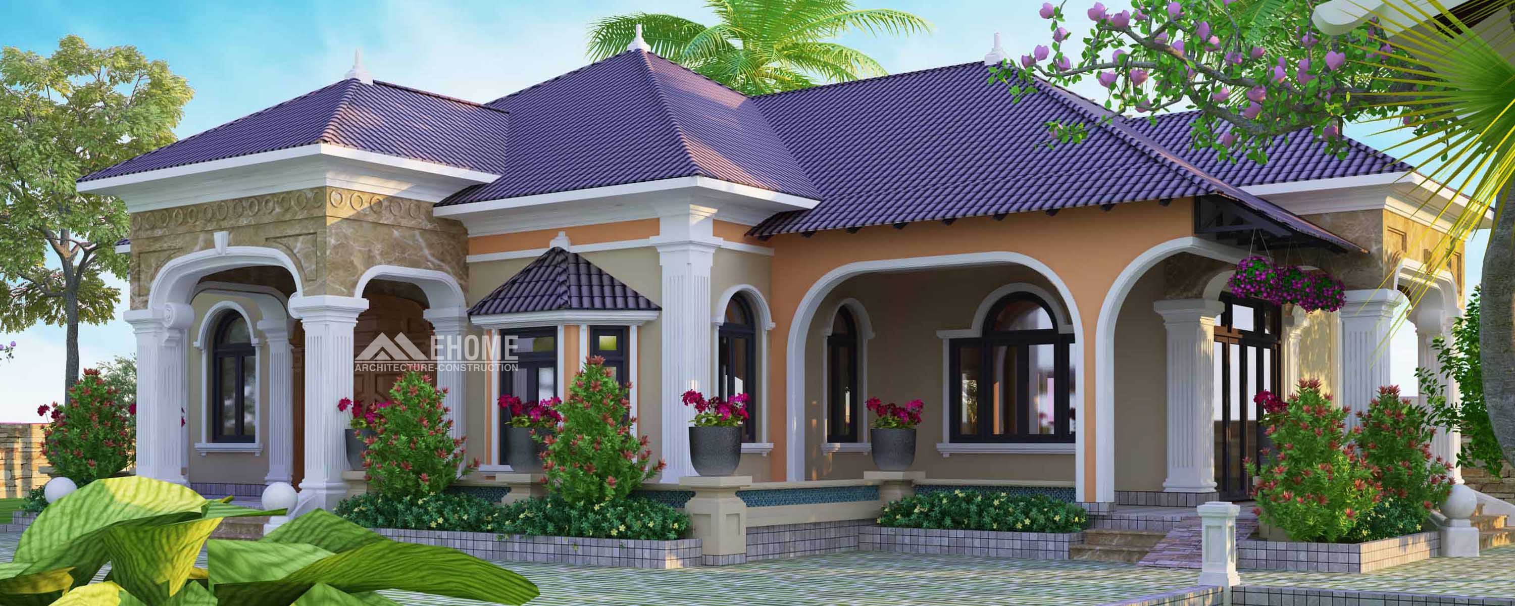 Biệt thự 1 tầng 4 phòng ngủ